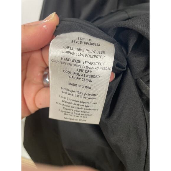 NWT White by Vera Wang SZ 0 Black Strapless Peplum Full Length Formal Gown NEW - Picture 8 of 15